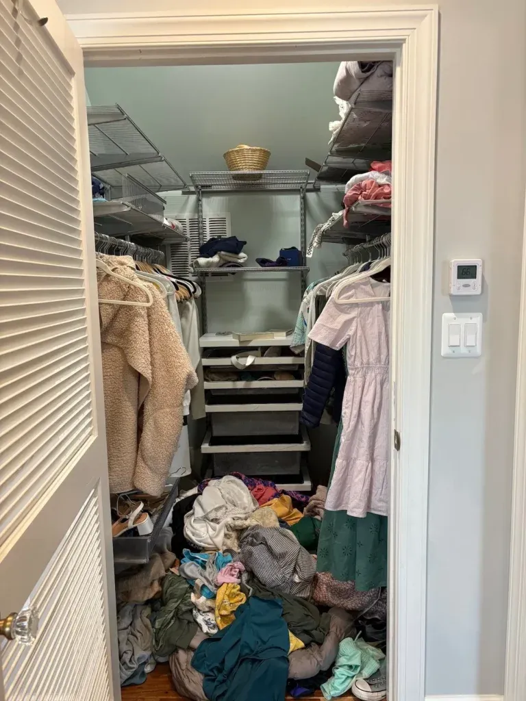 How to organize a small closet in an older Winchester, Virginia home
