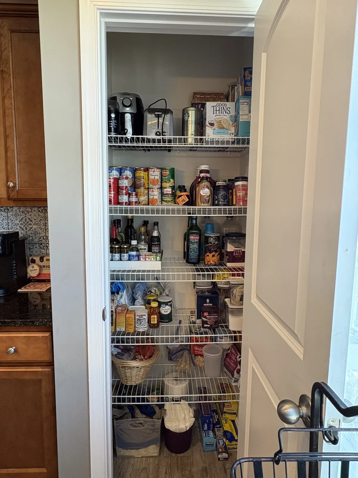 Organized pantry after professional home organization in Front Royal, Virginia